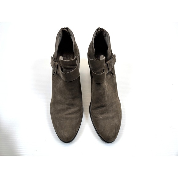 Eileen Fisher Ives Tumbled Nubuck Bootie Women 10 EUC Zip Closure Leather Ankle - Picture 9 of 11